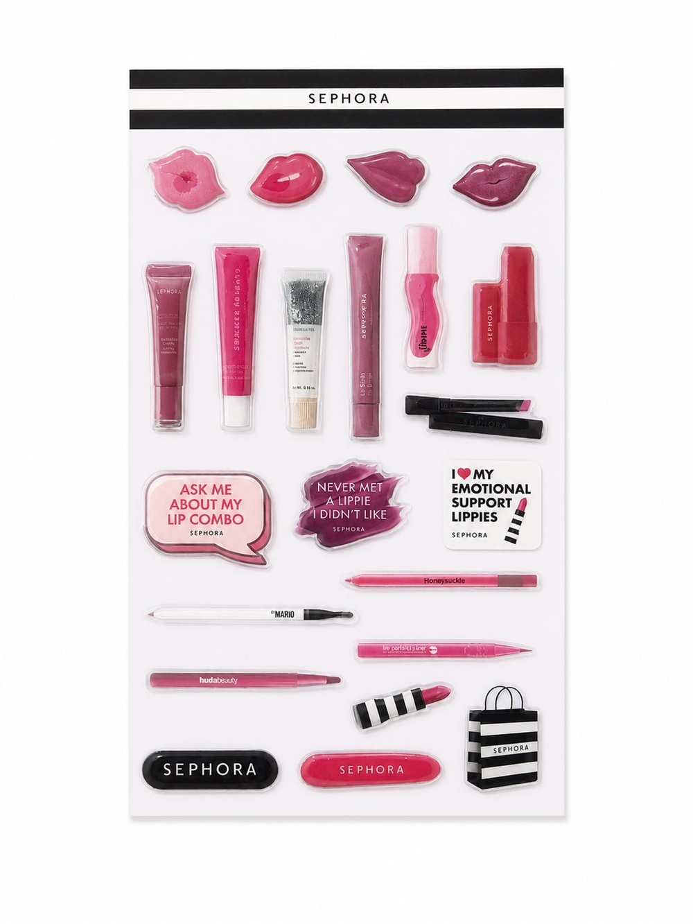 SEPHORA Lipstick Sticker Set • NWT Beauty Scrapbook Journal Planner Stickers